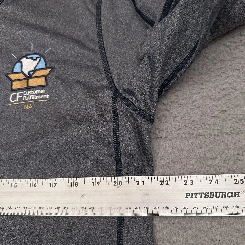 The North Face Tech 1/4 Zip Fleece‎ Men's Large Gray Embroidered Stretch